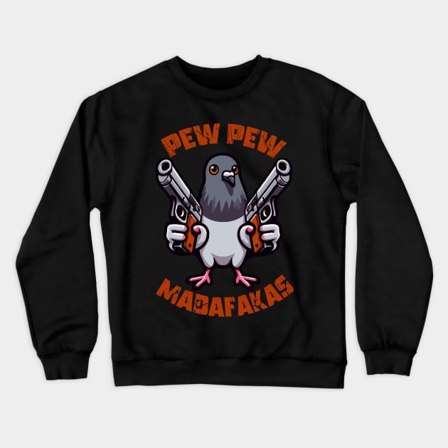 Pew Pew Bird Crewneck Sweatshirt by MoDesigns22 